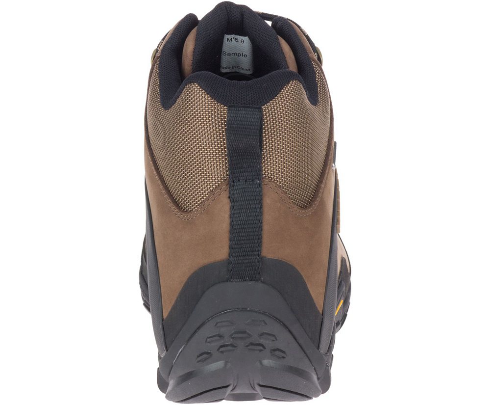 Botas Homem - Merrell Chameleon 8 Couro Mid Waterproof - Marrom/Pretas - YXV167498